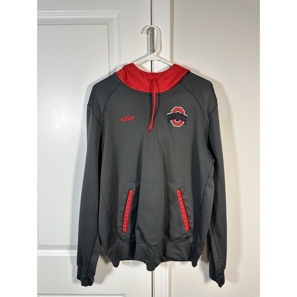 Nike LeBron James‎ Ohio State Buckeyes Therma-FIT Elite Hoodie Mens Medium Gray